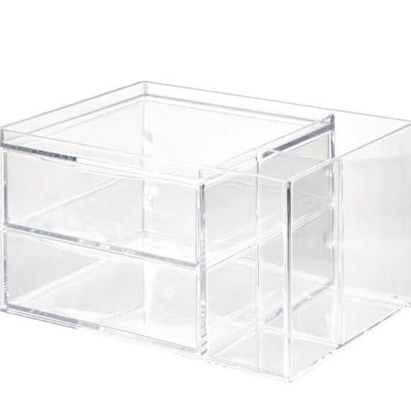 IDesign Chloe Clear Two Drawer Side Divider Organizer - Picture 2 of 10